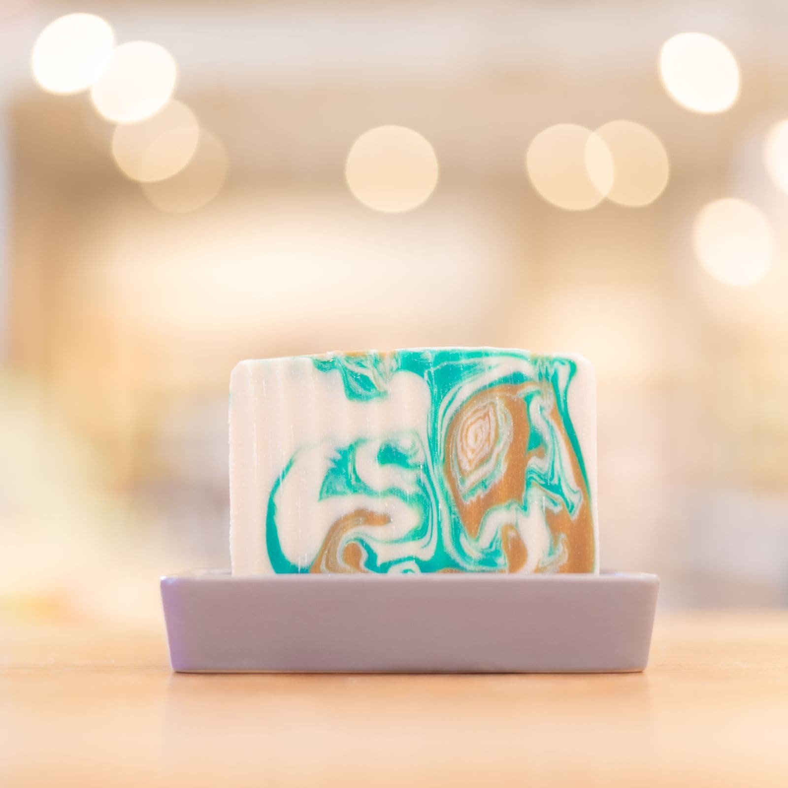 Grey Porcelain and Bamboo Soap Dish - Image 3